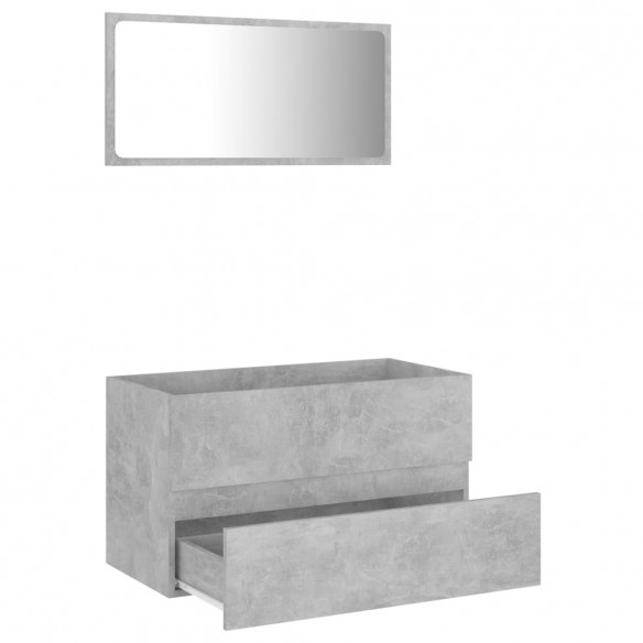 Ensemble de meubles de salle de bain 2 pcs Gris béton Aggloméré