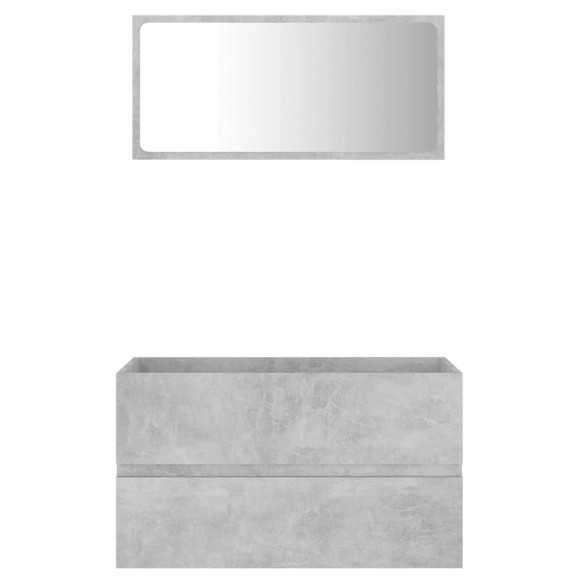 Ensemble de meubles de salle de bain 2 pcs Gris béton Aggloméré