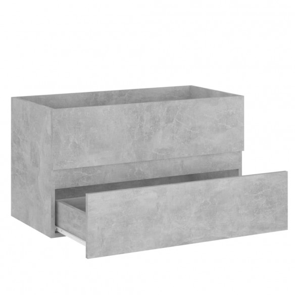 Ensemble de meubles de salle de bain 2 pcs Gris béton Aggloméré