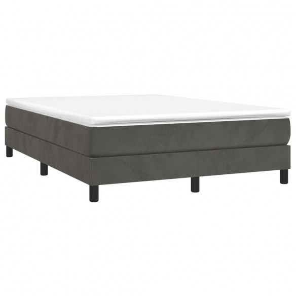 Cadre de lit et matelas Gris foncé 140x190cm Velours