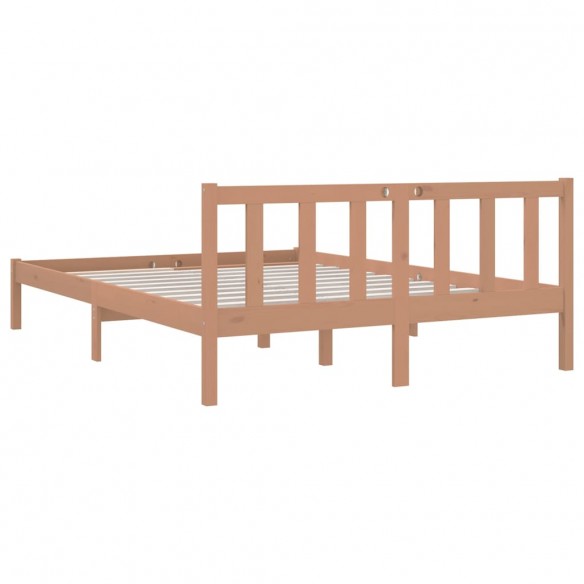 Cadre de lit Marron miel Bois de pin massif 120x200 cm