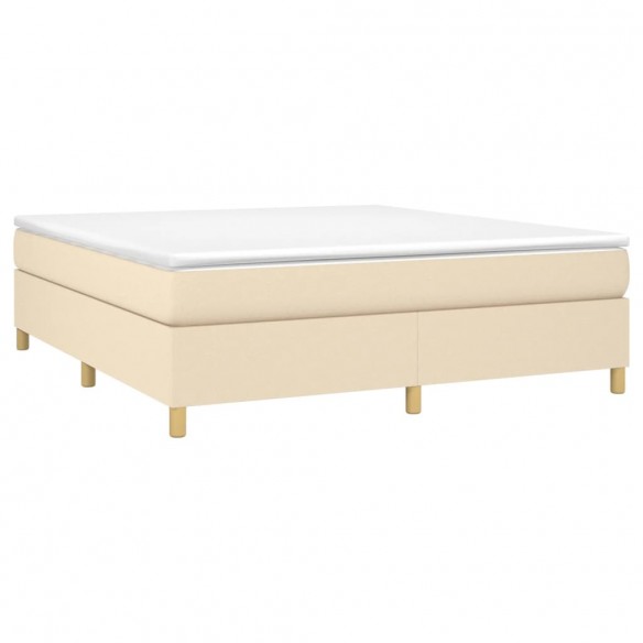 Cadre de lit avec matelas Crème 180x200 cm Tissu