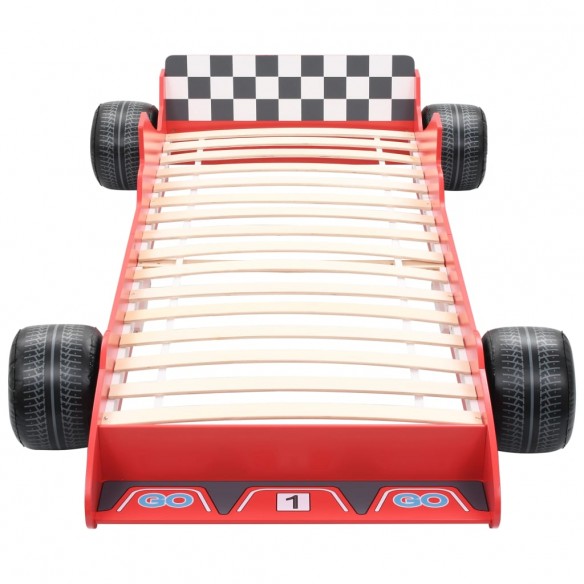 Lit voiture de course pour enfants 90 x 200 cm Rouge