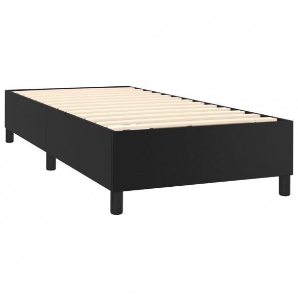 Cadre de lit avec matelas et LED Noir 90x200 cm