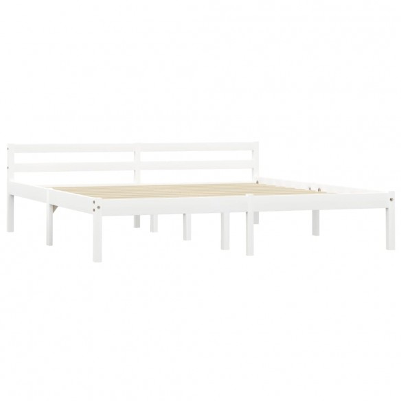 Cadre de lit Blanc Bois de pin massif 160 x 200 cm