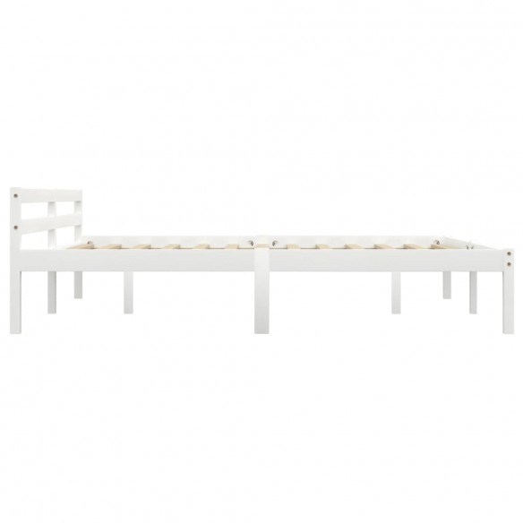 Cadre de lit Blanc Bois de pin massif 160 x 200 cm