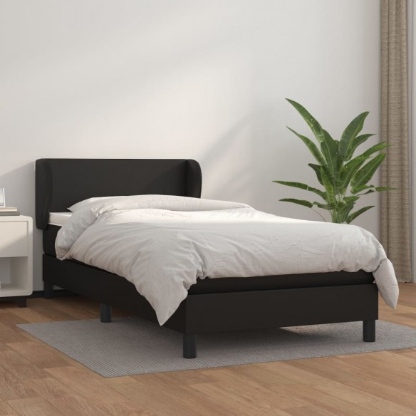 Cadre de lit avec matelas Noir 100x200 cm Similicuir