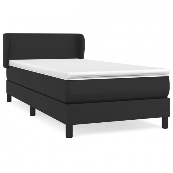 Cadre de lit avec matelas Noir 100x200 cm Similicuir