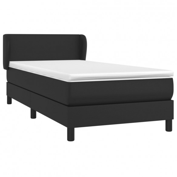 Cadre de lit avec matelas Noir 100x200 cm Similicuir