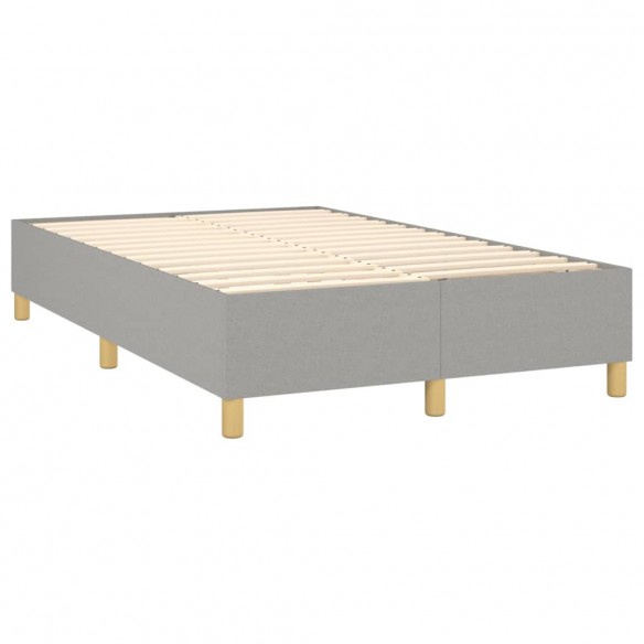 Cadre de lit avec matelas Gris clair 120x200cm Tissu