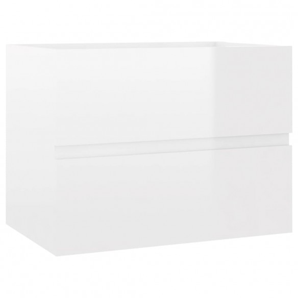 Armoire d'évier Blanc brillant 60x38,5x45 cm Aggloméré