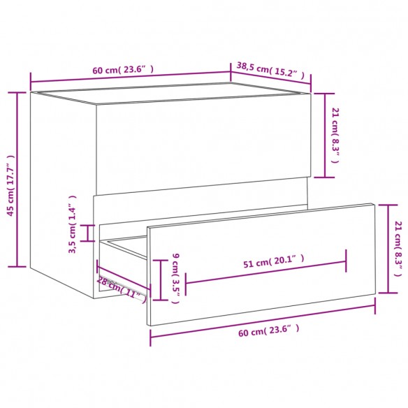 Armoire d'évier Blanc brillant 60x38,5x45 cm Aggloméré