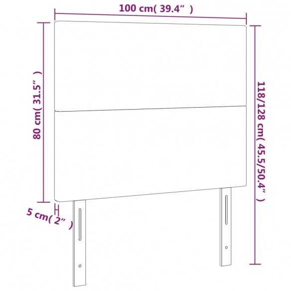 Têtes de lit 2 pcs Crème 100x5x78/88 cm Similicuir