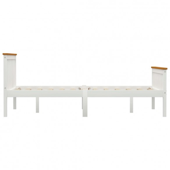 Cadre de lit Blanc Bois de pin massif 140 x 200 cm