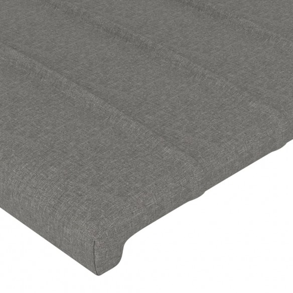 Tête de lit à LED Gris foncé 100x5x118/128 cm Tissu