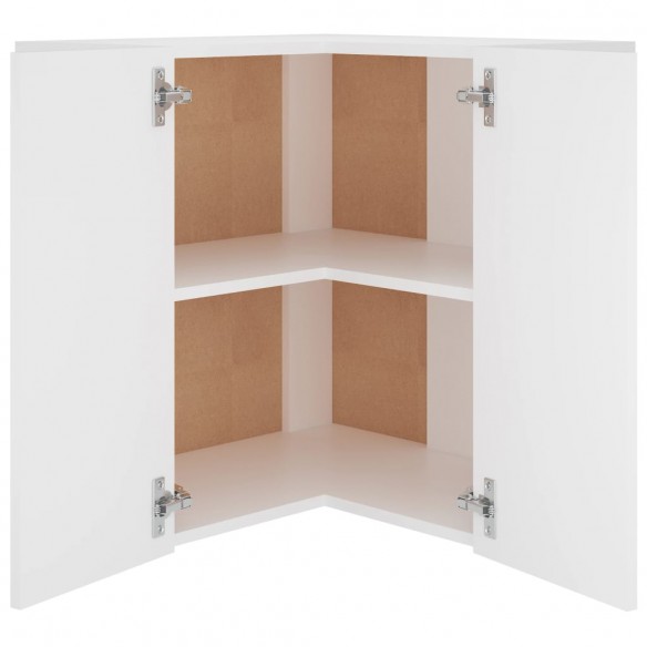 Armoire d'angle suspendue Blanc 57x57x60 cm Aggloméré