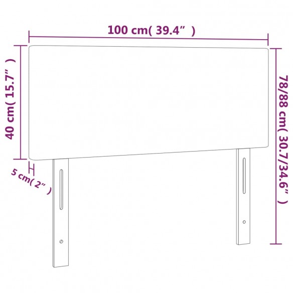 Tête de lit Marron 100x5x78/88 cm Similicuir