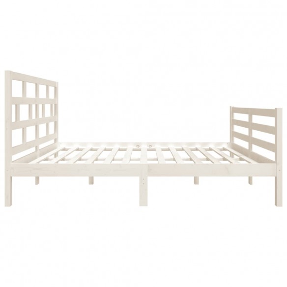 Cadre de lit Blanc Bois massif 135x190 cm Double