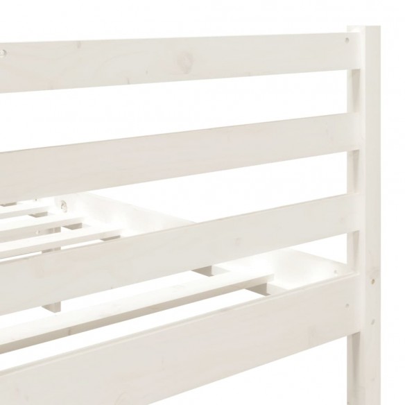 Cadre de lit Blanc Bois massif 135x190 cm Double