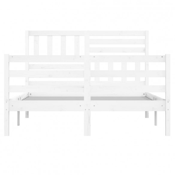 Cadre de lit Blanc Bois massif 135x190 cm Double