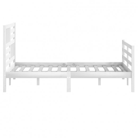 Cadre de lit Blanc Bois massif 135x190 cm Double