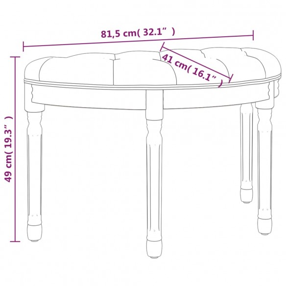 Banc Gris foncé 81,5x41x49 cm Tissu