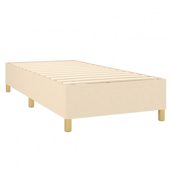 Cadre de lit et matelas et LED Crème 100x200cm Tissu