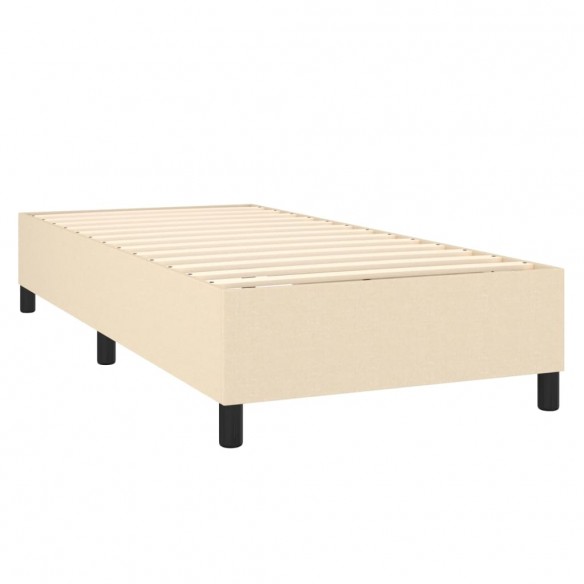 Cadre de lit matelas LED Crème 100x200 cm Tissu