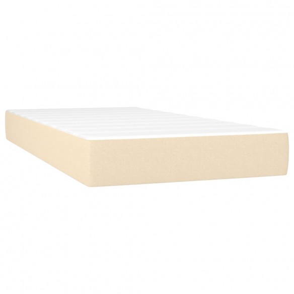 Cadre de lit matelas LED Crème 100x200 cm Tissu