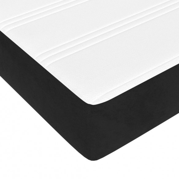 Cadre de lit avec matelas Noir 120x200 cm Velours