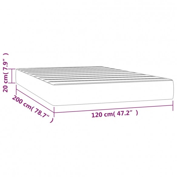 Matelas de lit à ressorts ensachés Noir 120x200x20 cm Velours