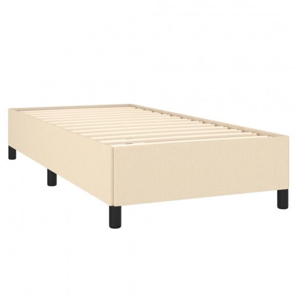 Cadre de lit avec matelas Crème 100x200 cm Tissu