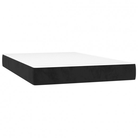 Cadre de lit avec matelas LED Noir 120x200cm Velours