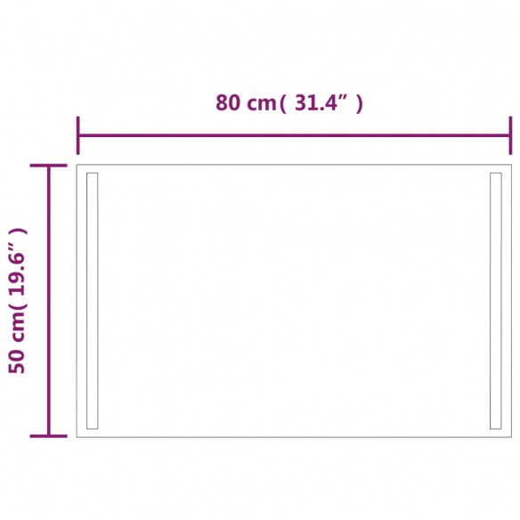 Miroir de salle de bain à LED 50x80 cm