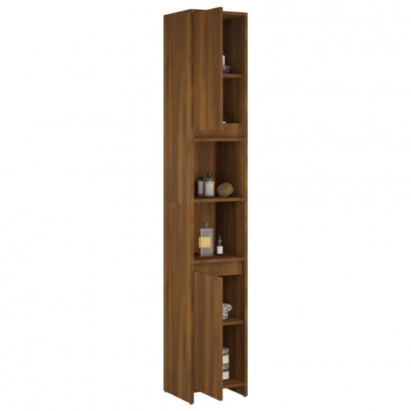 Armoire de bain Chêne marron 30x30x183,5 cm Bois d'ingénierie