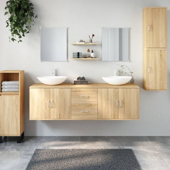 Ensemble de meubles salle de bain 7 pcs chêne bois d'ingénierie