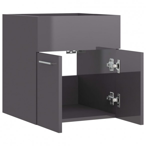 Armoire d'évier Gris brillant 41x38,5x46 cm Aggloméré