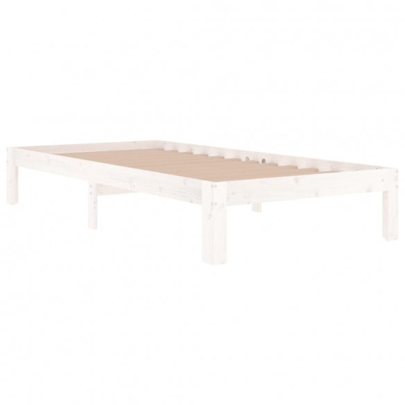 Cadre de lit Blanc Bois massif 90x190 cm Simple