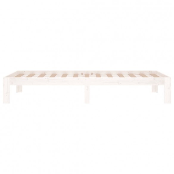 Cadre de lit Blanc Bois massif 90x190 cm Simple