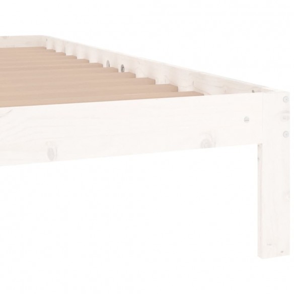 Cadre de lit Blanc Bois massif 90x190 cm Simple