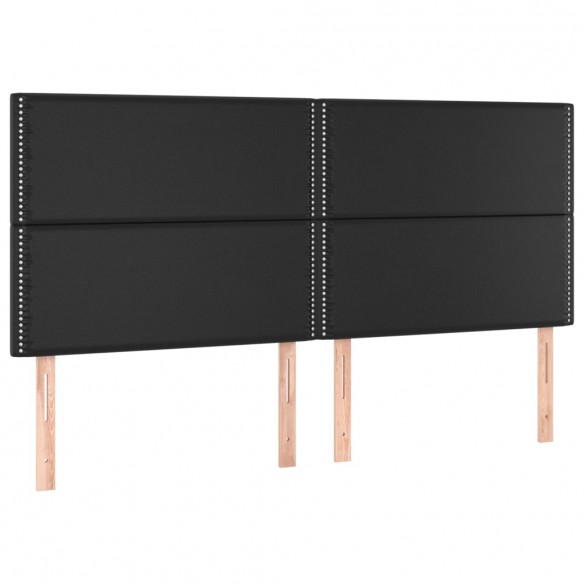 Têtes de lit 4 pcs Noir 90x5x78/88 cm Similicuir