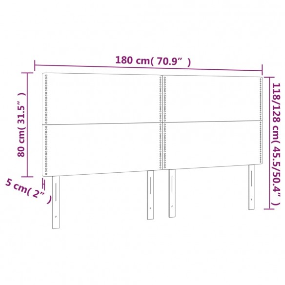 Têtes de lit 4 pcs Noir 90x5x78/88 cm Similicuir