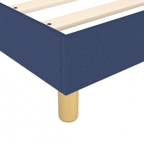 Cadre de lit avec matelas Bleu 140x200 cm Tissu