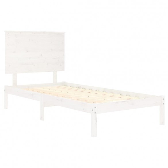 Cadre de lit Blanc Bois de pin massif 100x200 cm