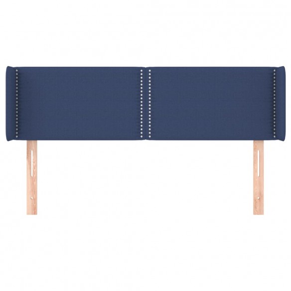 Tête de lit avec oreilles Bleu 147x16x78/88 cm Tissu