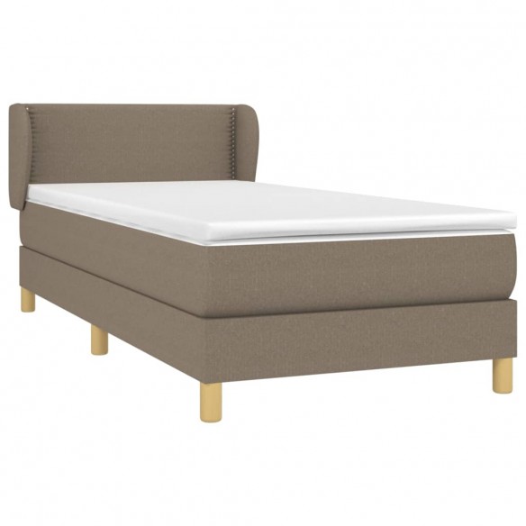 Cadre de lit avec matelas Taupe 90x190 cm Tissu