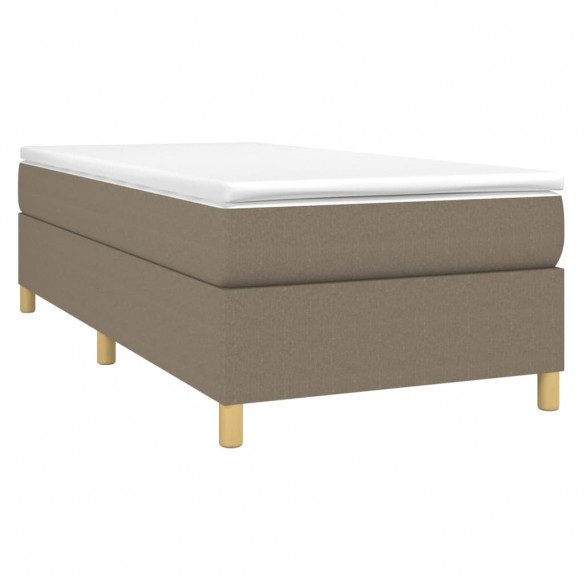 Cadre de lit avec matelas Taupe 90x190 cm Tissu