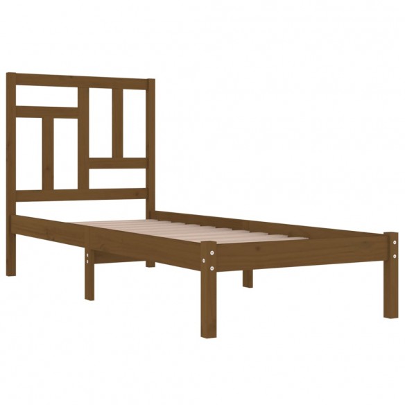 Cadre de lit Marron miel Bois de pin massif 100x200 cm