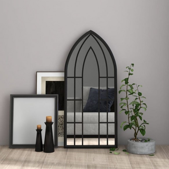 Miroir Noir 100x45 cm Fer pour utilisation à l'intérieur