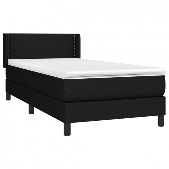 Cadre de lit et matelas Noir 80x200 cm Tissu